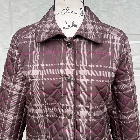 STUDIO WORKS QUILTED BROWN PLAID JACKET SIZE L - Picture 14 of 14